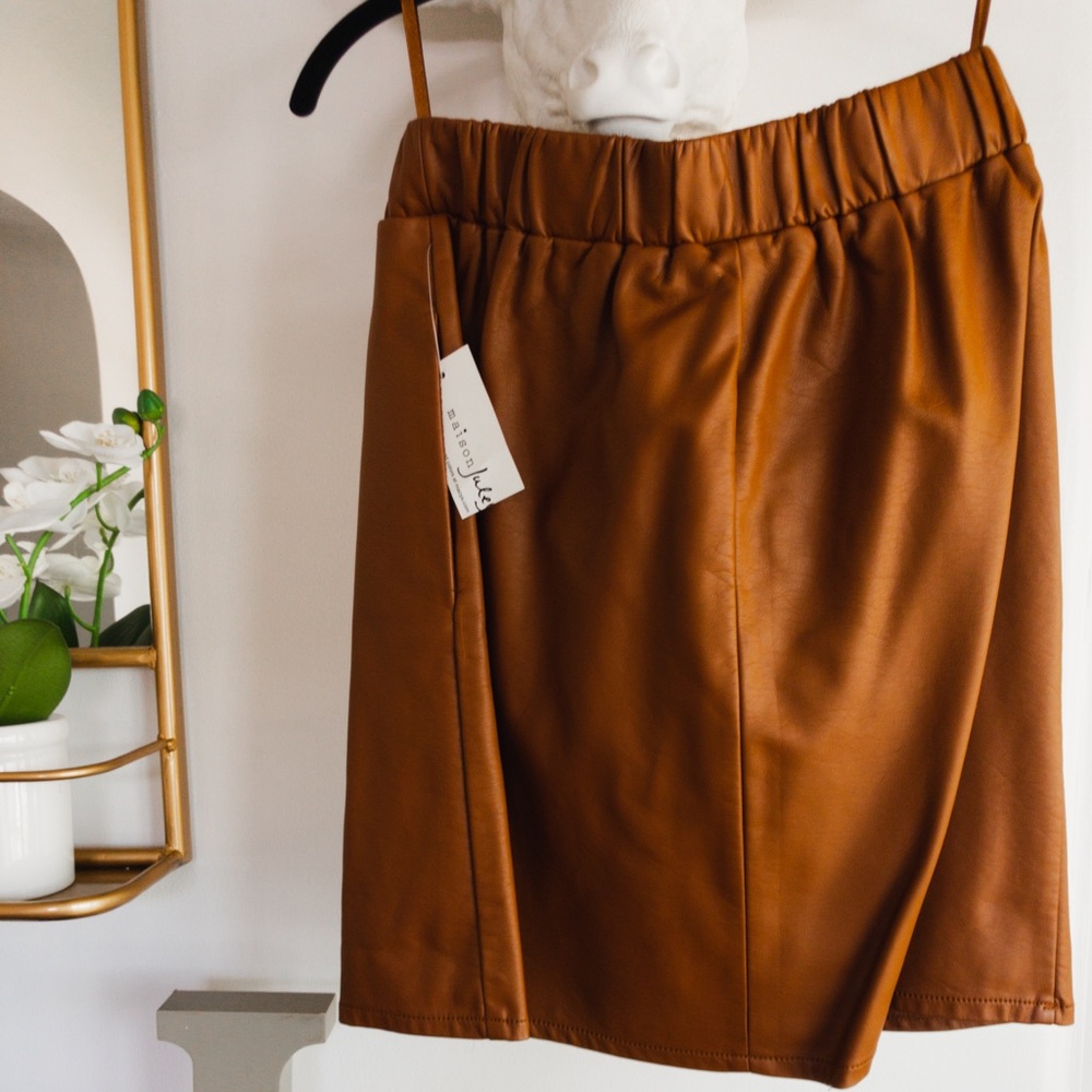 Maison Jules faux leather skirt
